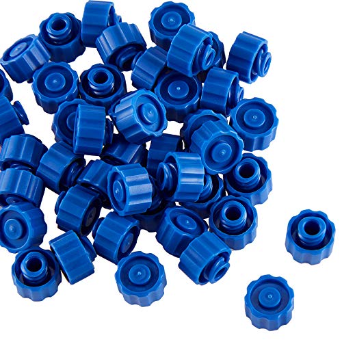 50 Pieces Syringe Tip Caps Syringe Easy Dispensing Needle Tip Cap Syringe Cap with Storage Box for Feeding Tubes Lab Supplies (Blue)