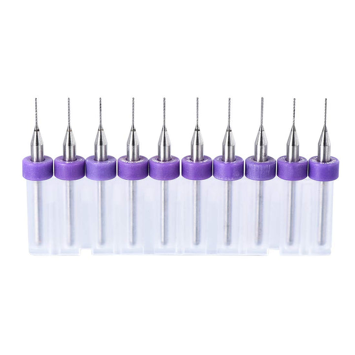 PCB Drill Bits 0.4mm Tungsten Carbide Rotary Tool Jewelry CNC Engraving Print Circuit Board Micro Drill Bits 1/8 Inch Shank 1 Set (10 Pcs)