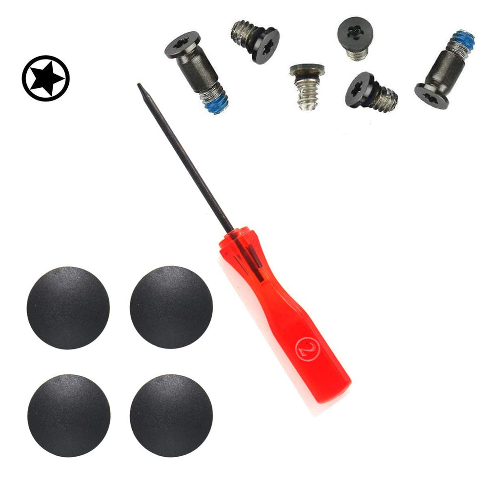 Pentalobe Bottom Case Screws +4 Pack Rubber Case Feet+ Pentalobe Screwdriver Compatible for MacBook Retina 13” with Touch Bar A1706, A1989 and A2159 (Gray)