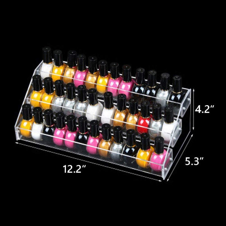 Nail Polish Holder Organizer Clear Acrylic Nail Polish Tray Fingernail Polish Display case 3 layers Essential Oils Holder Makeup Organizer