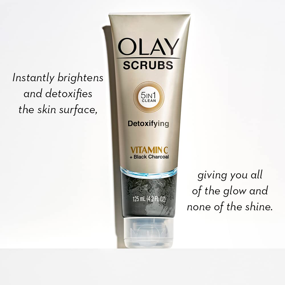 Detoxifying Face Scrub with Vitamin C and Black Charcoal, 4.2 Fl Oz