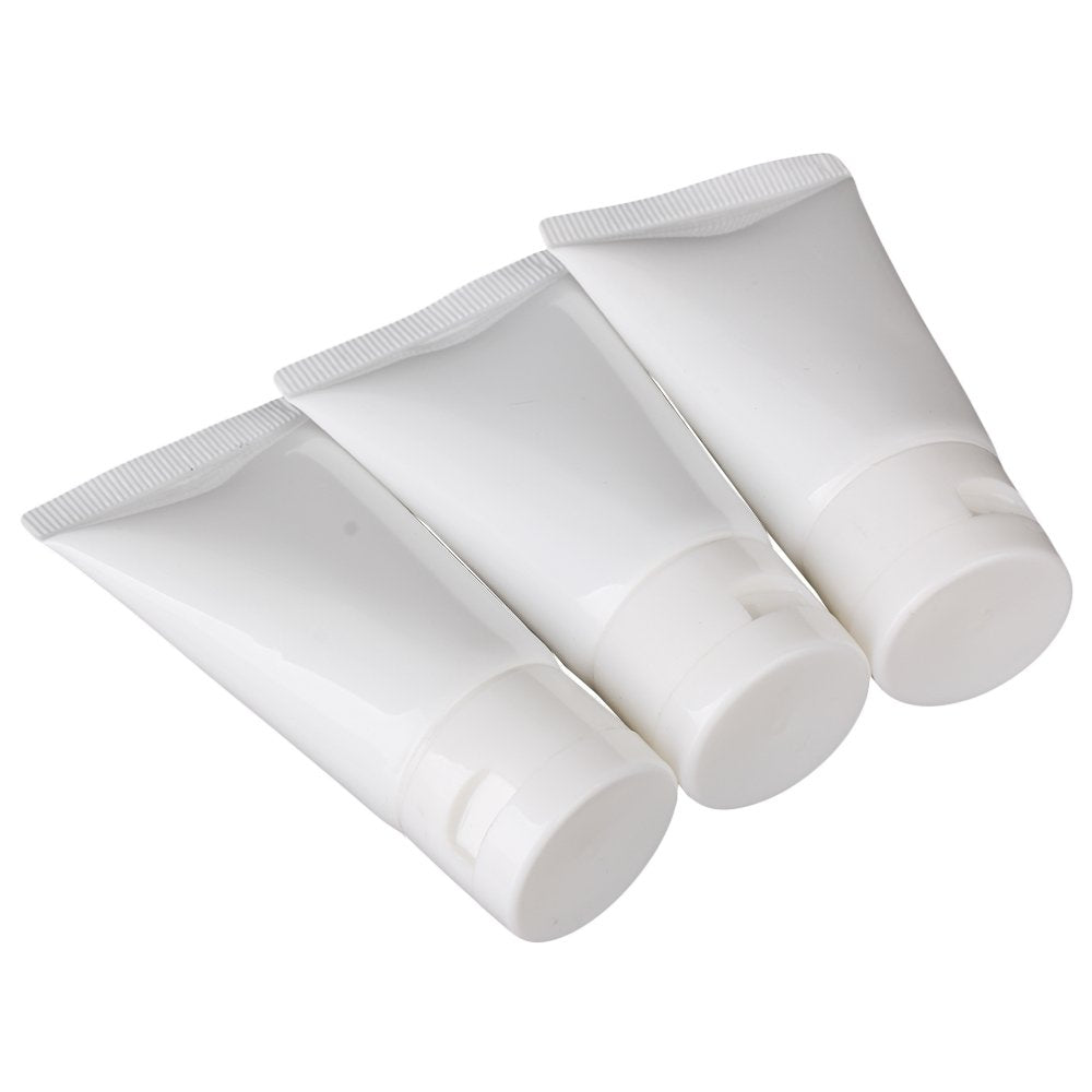 30ml White Soft Flip Plastic Empty Tube Cosmetic Cream Lotion Shampoo Travel Containers Pack of 10
