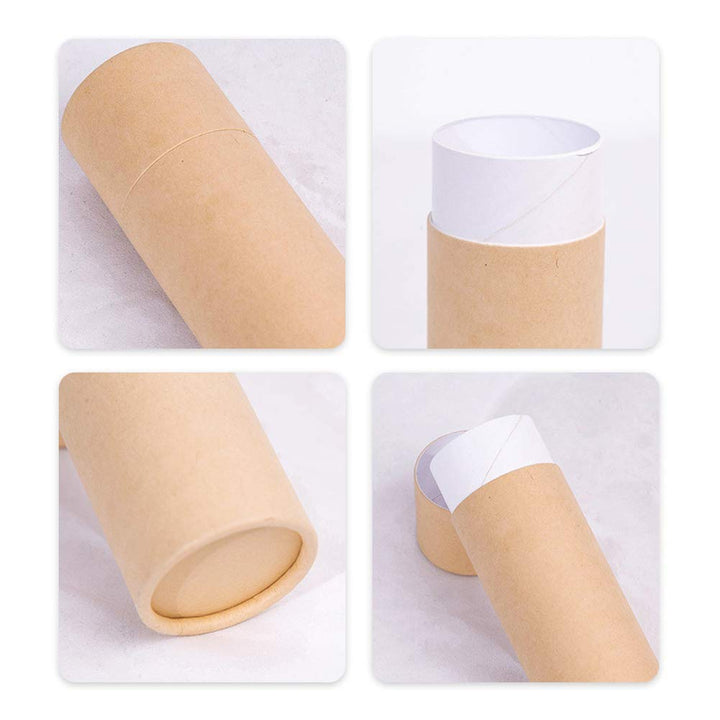 4pcs Empty Kraft Paper Jar Tube Essential Oil Bottle Packaging Box Gift Paper Tube for Tea Coffee Cosmetic Crafts Packing Box With Lid Round Paper Cardboard Boxes (100ml)
