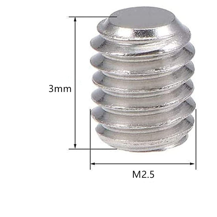 M2.5 x 3mm Stainless Steel Hex Grub Screw Internal Hex Drive Cup Allen Head Socket Point Set Screws for Door Handles100 Pcs