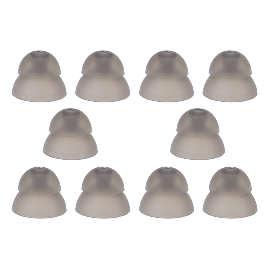 10 Pcs Hearing Aid Domes, Soft Silicone Hearing Aid Earplug Anti Static Hearing Aid Eartips Detachable and Removable Hearing Aid Power Domes Double Layer Tips(Black)