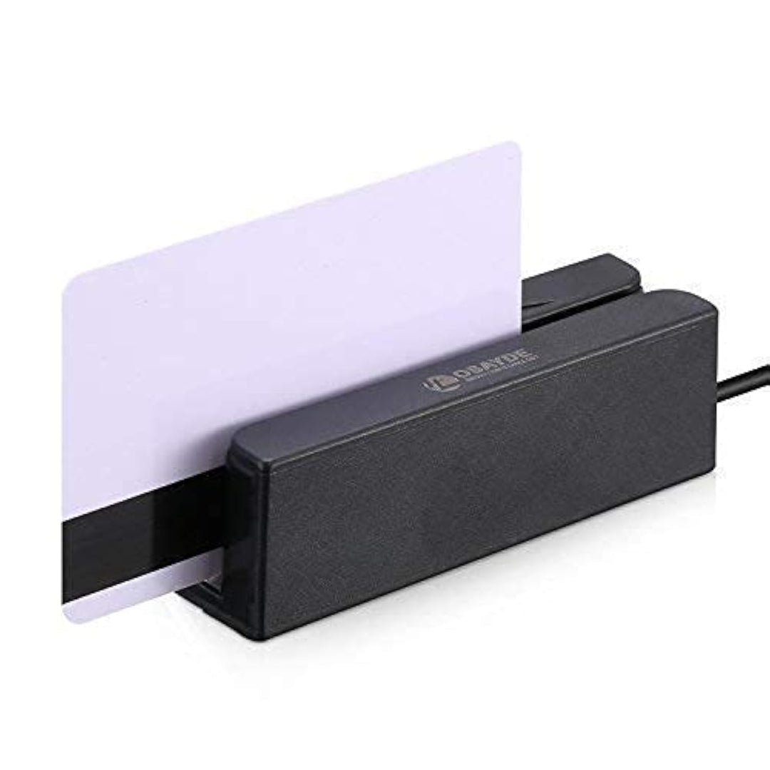 MSR90 90D USB Magnetic Strip Card Swipe Reader, 3 Track POS Magstripe Card Reader Mini Swiper Works with WINS & Mac, Plug and Play, Black