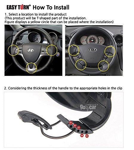 Easy Turn Plus Concept Safe Slim Power Handle Car Vehicle Steering Wheel Spinner Knob Blue