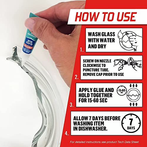 Glass Glue, 2 Gram Tube, 1 Pack - Clear Superglue for Glass, Plastic, Wood, Metal, Crafts, & Repair, Instant Glue Adhesive, Quick Dry