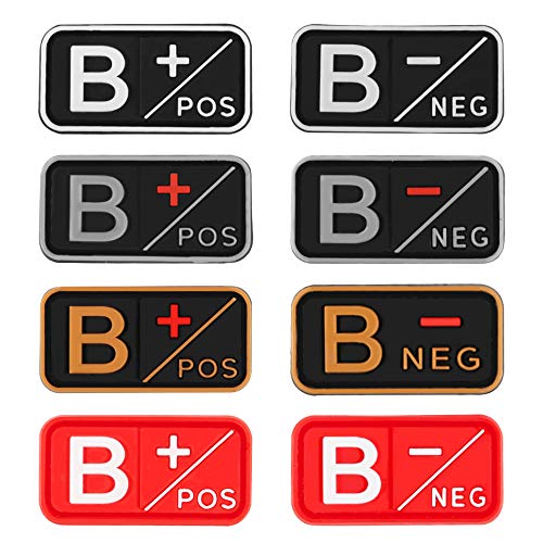 Blood Type Patch Kit 3D PVC A+ B+ AB+ O+ Positive A- B- AB- O- Negative Rubber Fastener (A+)