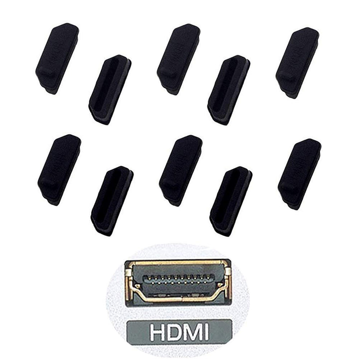 Silicone 10Pcs HDMI Anti-Dust Cover Plugs Protector Stopper Cap for Female Port Black for TV,Computer,Other Devices.