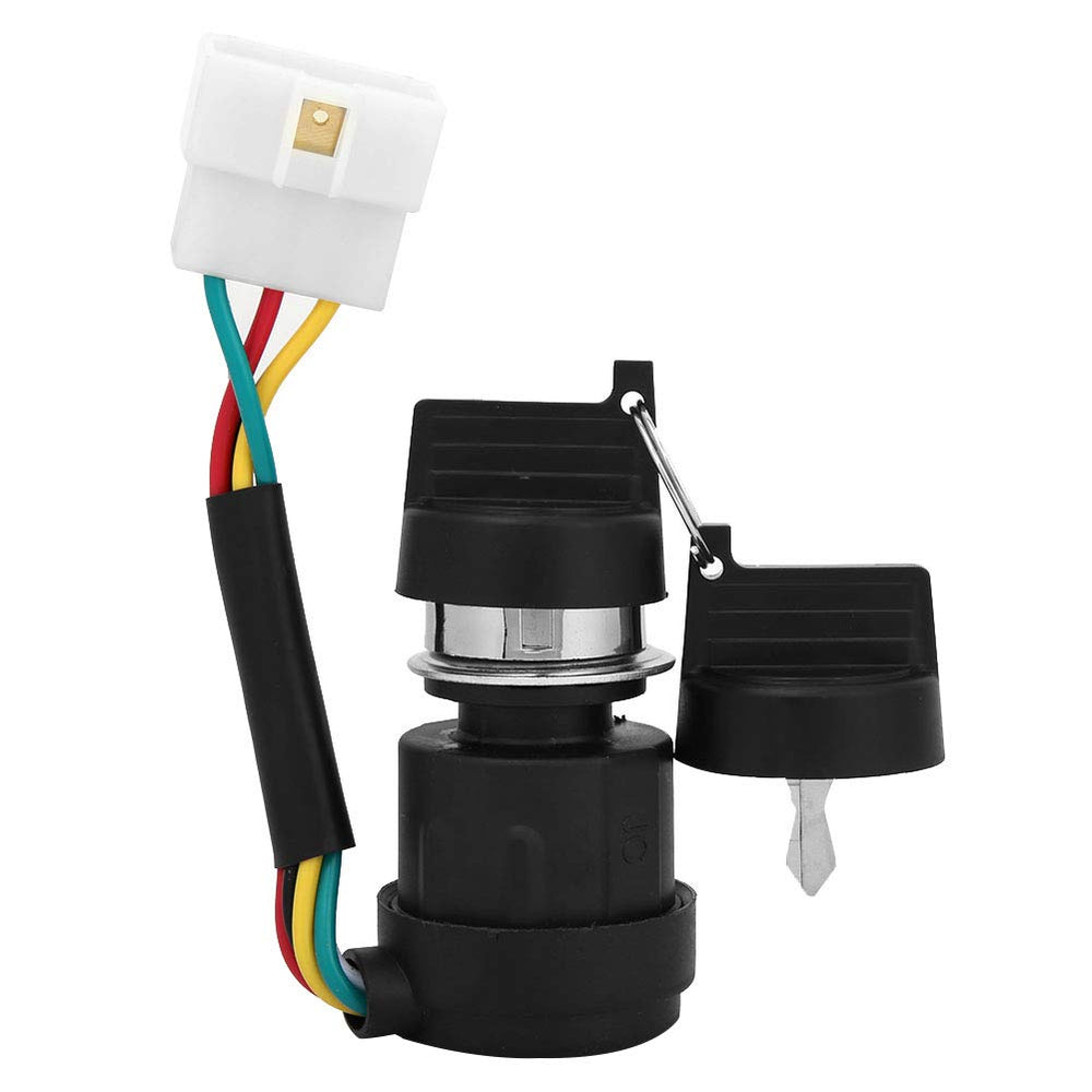 Ignition Starter Switch 5 Wire Base Ignition Key Switch Replaces Air-Cooled Tiller Electric Start Ignition Switch Electric Door Lock for 178F/186F Engine Tiller Start with 2 Keys