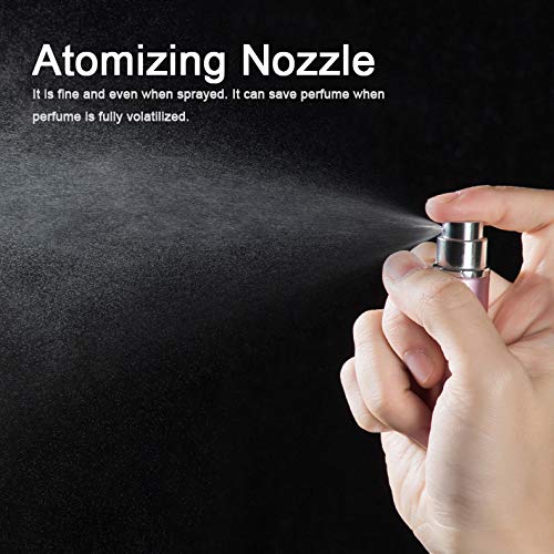 6 Pack Perfume Bottle Mini Refillable Perfume Atomizer Bottle,Empty Spray Bottle in 5 ml Compatible with 2 Pieces Perfume Dispenser Pump and 2 Funnel Filler for Travel Purse (colorful 1)