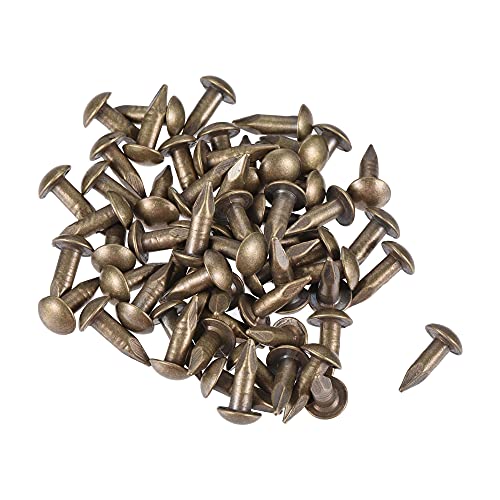 Small Tiny Hardware Brass Nails 3mmx10mm(DXL) for DIY Wooden Boxes Accessories Bronze Tone 60pcs
