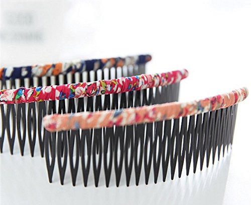 5Pcs Floral Pattern Hair Side Combs Pin Clip Headdress with Teeth for Lady Women Girls