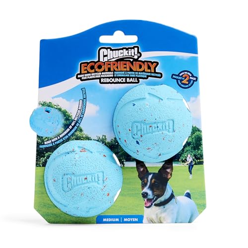 Rebounce Ball Dog Toy - Bouncy Fetch Balls for Dogs 20-60 lbs - Made from Durable Rubber - Outdoor Pet Toys - Size Medium - 2.5-inch Diameter - Pack of 2 - Blue
