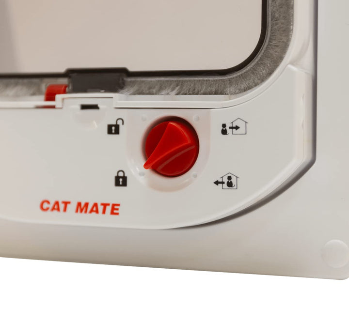 Electromagnetic 4-Way-Locking Cat Flap with 2 Collar Keys - White