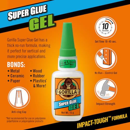 Super Glue Gel, 15 Gram, Clear, (Pack of 1)