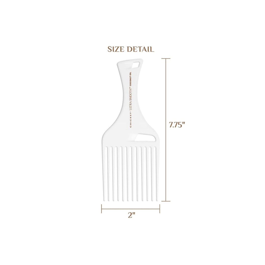 Ultra Smooth Coconut Hair Pick Comb for Curly, Thick, Medium to Long Hair Anti-Frizz Lifting and Volume Comb with Coconut Oil and Keratin Protein Infused Plastic