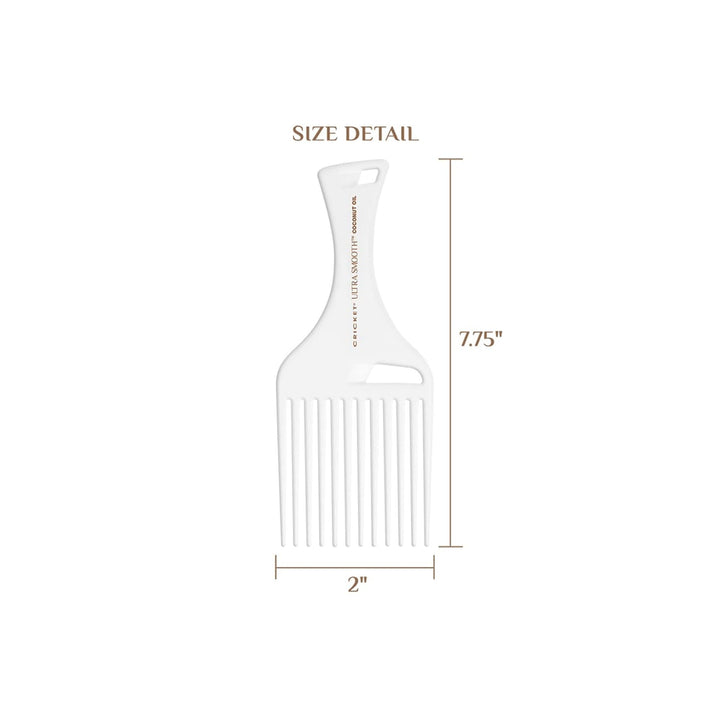 Ultra Smooth Coconut Hair Pick Comb for Curly, Thick, Medium to Long Hair Anti-Frizz Lifting and Volume Comb with Coconut Oil and Keratin Protein Infused Plastic