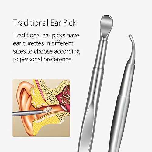 8 Pcs Ear Pick Earwax Removal Kit, Ear Cleansing Tool Set, Ear Curette Ear Wax Remover Tool with a Cleaning Brush and Storage Box