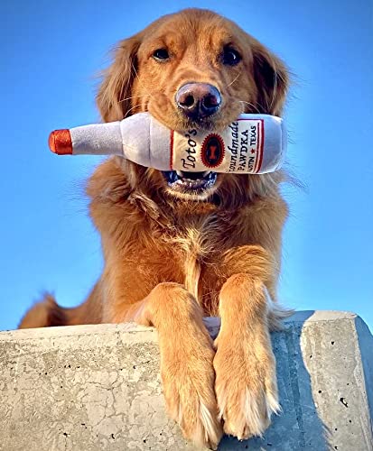 Toto's Plush Squeaky Crinkle Dog Toy - Funny Gifts for Medium, Small and Large Dogs - Cute Stuffed Toys for Dog Birthdays