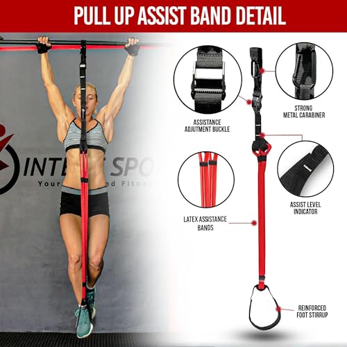 Pull Up Assist Bands - Assistance and Resistance Bands for Pull-Up, Fitness, Body Stretching, Chin Up, Weightlifting, Powerlifting, Heavy Duty, Exercise Videos, eBook (Patented)