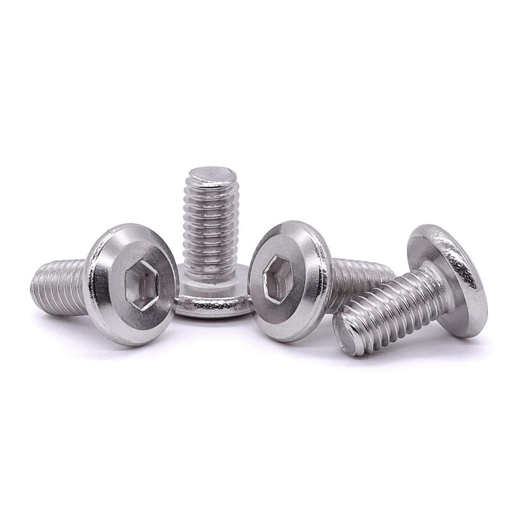 M6-1.0 x 10mm (30 PCS) Hex Socket Head Cap Screws Furniture Screws, 304 Stainless Steel 18-8, Round Head Connector Screws for Furniture,Binding Screws