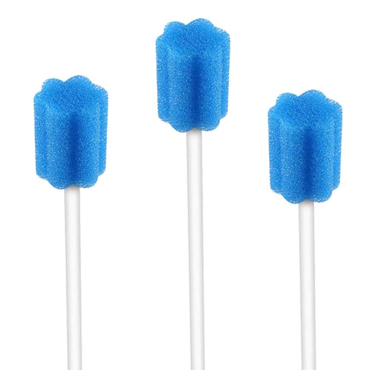 Disposable Unflavored Oral Care Sponge Swabs,Quincunx blue (50 Count )