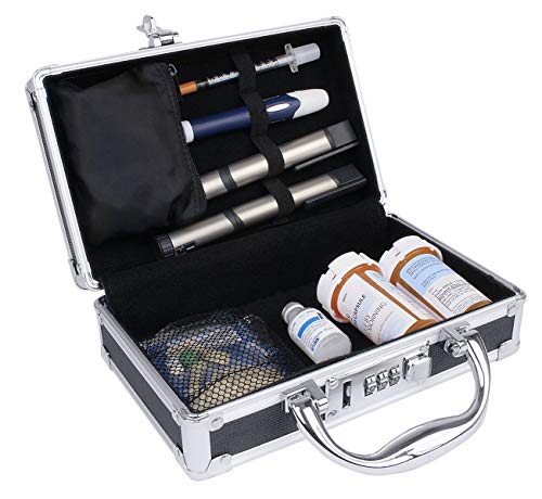 Medicine Safe Case w/Combination Lock - Pack of 1 Cases, 8.35 x 5 x 2.5 - Black