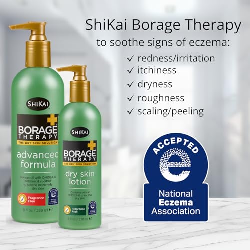 Borage Therapy Body Moisturizer Advanced Formula (8 oz) | Fragrance Free | Hydrating Lotion for Dry Hands & Body | With Oatmeal & Shea