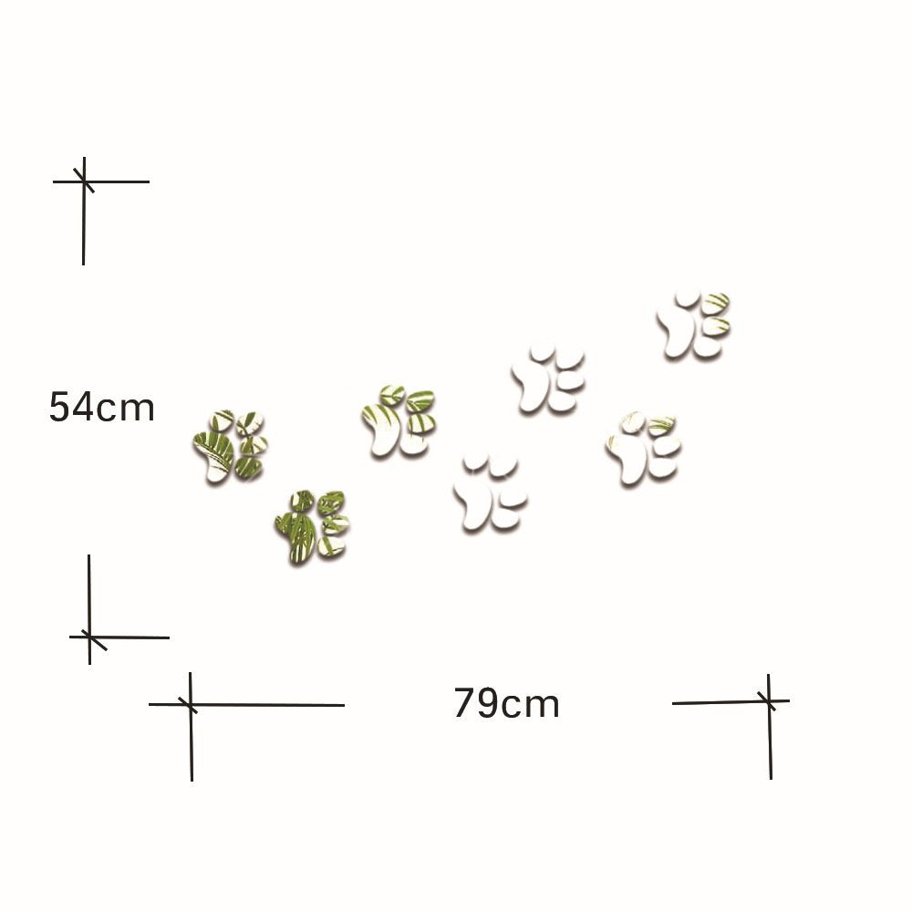 DIY Dog Footprin Prints Mirror Wall Sticker Children Room Decoration (Silver3)