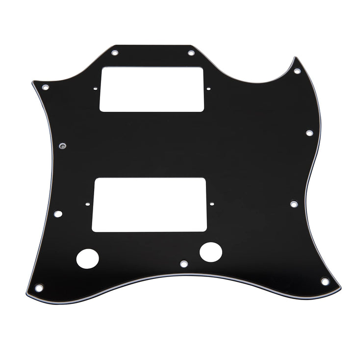 1Pcs 3Ply White Guitar Scratch Plate Full Face Compatible with SG Standard Style Guitar Pickguard (3Ply Black)