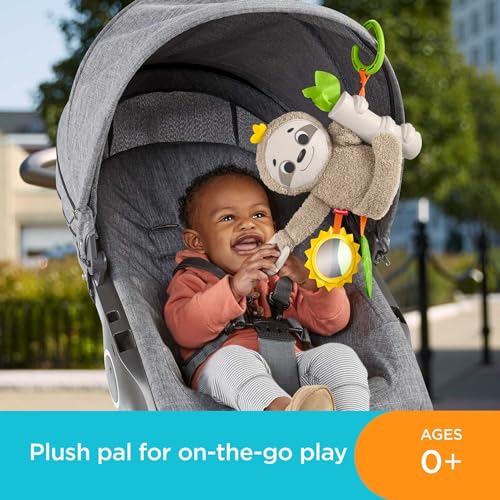 Baby Toy Slow Much Fun Stroller Sloth, Travel Activity with Motion & Sensory Details for Newborns Ages 0+ Months