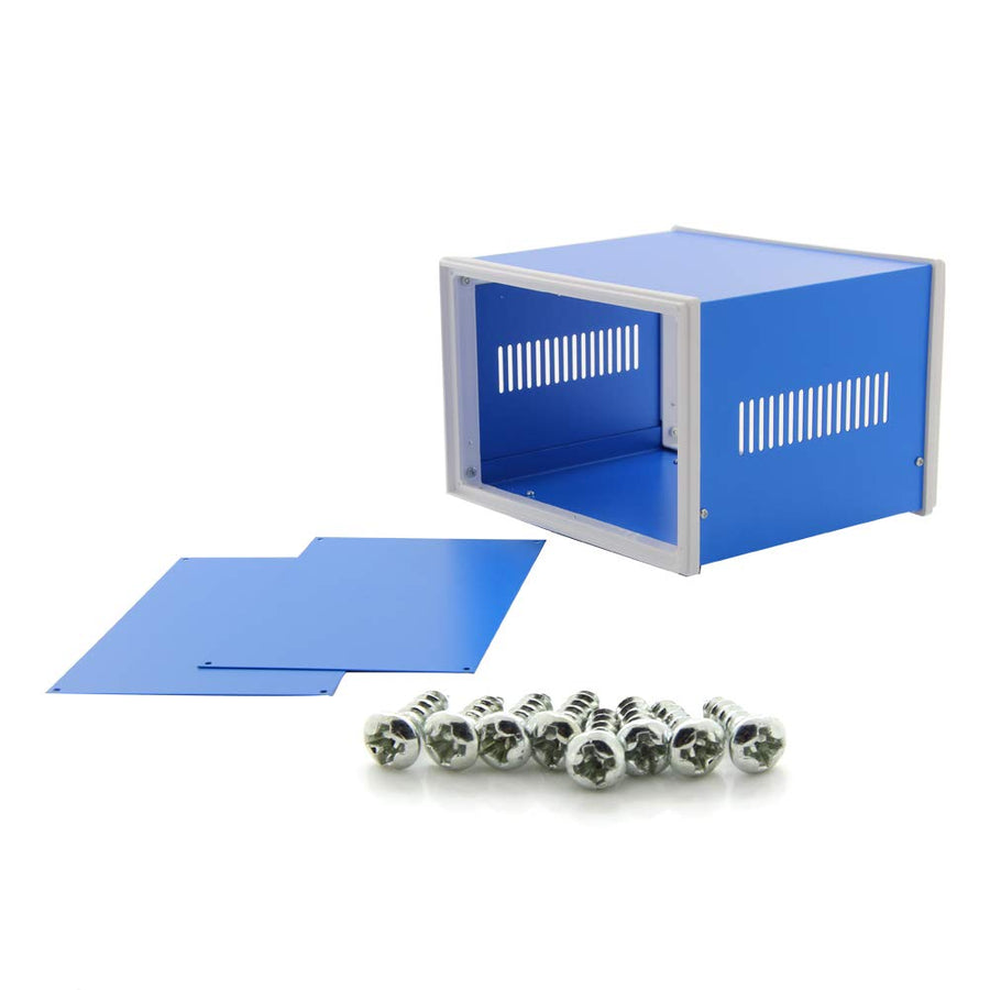 8.27 x 7.09 x 5.51 Dustproof Electronic Junction Box Metal Enclosure Project Box for Electronic Projects Blue