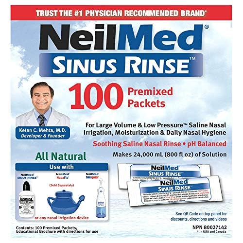 Neilmed Sinus Rinse Refill Packets, 100 Ct ( Package may vary)