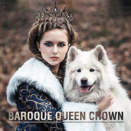 Women Baroque Queen Crown, Gold Princess Tiaras and Crowns Wedding Tiara and Crown for Bride Crowns for Women Adult and Girls - Prom Birthday Halloween