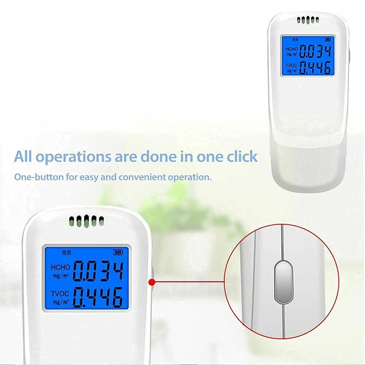 ONBG Air Quality Monitor, Handheld high-Precision Formaldehyde Detector, Used to detect HCHO TVOC's air Quality Monitor Indoor, Suitable for Home Factory School Mold Detector, White