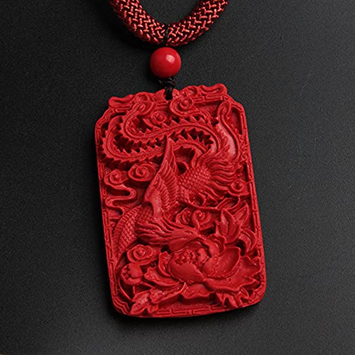 1 Pcs Chinese Natural Red Organic Cinnabar Phoenix Pendant Lucky Amulet Hot