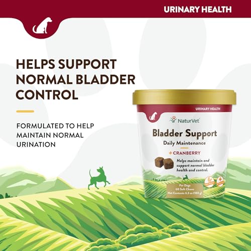 Bladder Support Plus Cranberry for Dogs, 60 ct Soft Chews, Made in The USA with Globally Source Ingredients