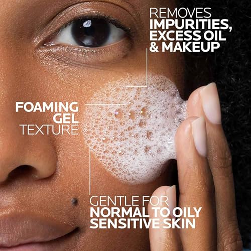 Toleriane Purifying Foaming Facial Cleanser, Oil Free Face Wash for Oily Skin and for Sensitive Skin with Niacinamide, Pore Cleanser Won’t Dry Out Skin, Unscented