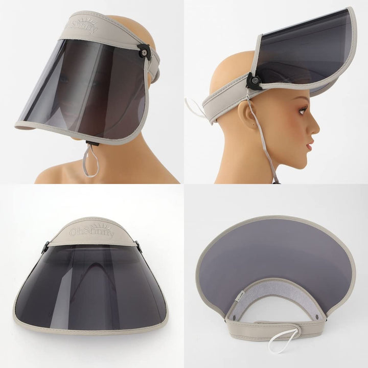 Sunblock UV Protection Visor Sun Shield Face Shield Hat Full Face Shield Grey