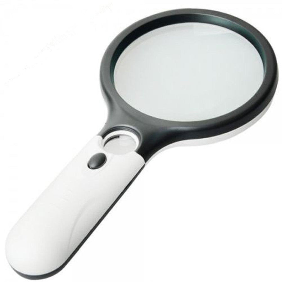 3 LED Light 3X 15X Handheld Magnifier Reading Magnifying Glass Lens Jewelry Loupe White and Black