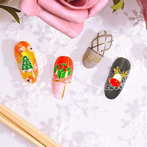 50 Pieces Christmas Nail Charms 3d Nail Art Charms Nail Jewels Nail Studs Nail Rhinestone Snowman Elk Holiday Nail Decoration Kit