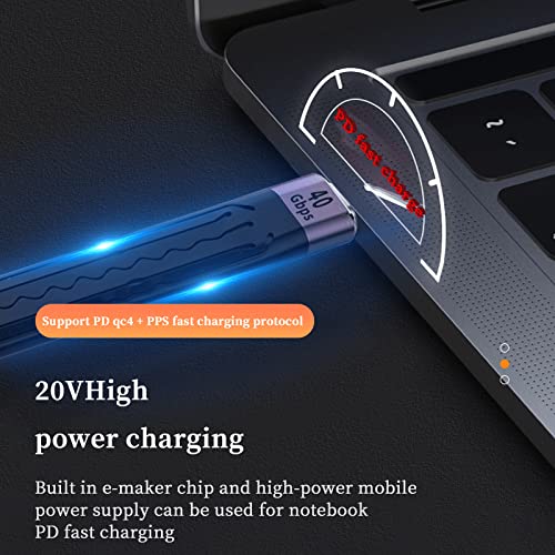 USB C Extension Cable(0.4Ft), Short USB-C Male to Female Flexible Cable Support Thunderbolt 4/3,USB4, PD 100W,8K/4K Video,40Gbps Date Transfer for External SSD, EGPU, Docking,MacBook,Phone