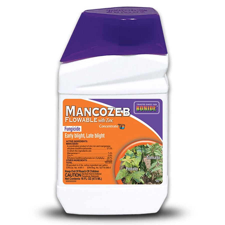 Mancozeb Flowable with Zinc Fungicide, 16 oz Concentrate, Broad Spectrum Disease Control & Prevention for Plants