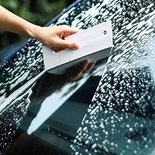 Glass Wiper Countertop Wiper Window Squeegee Water Blade Rubber Bathroom Squeegee Wall Wiper Scraper(White)
