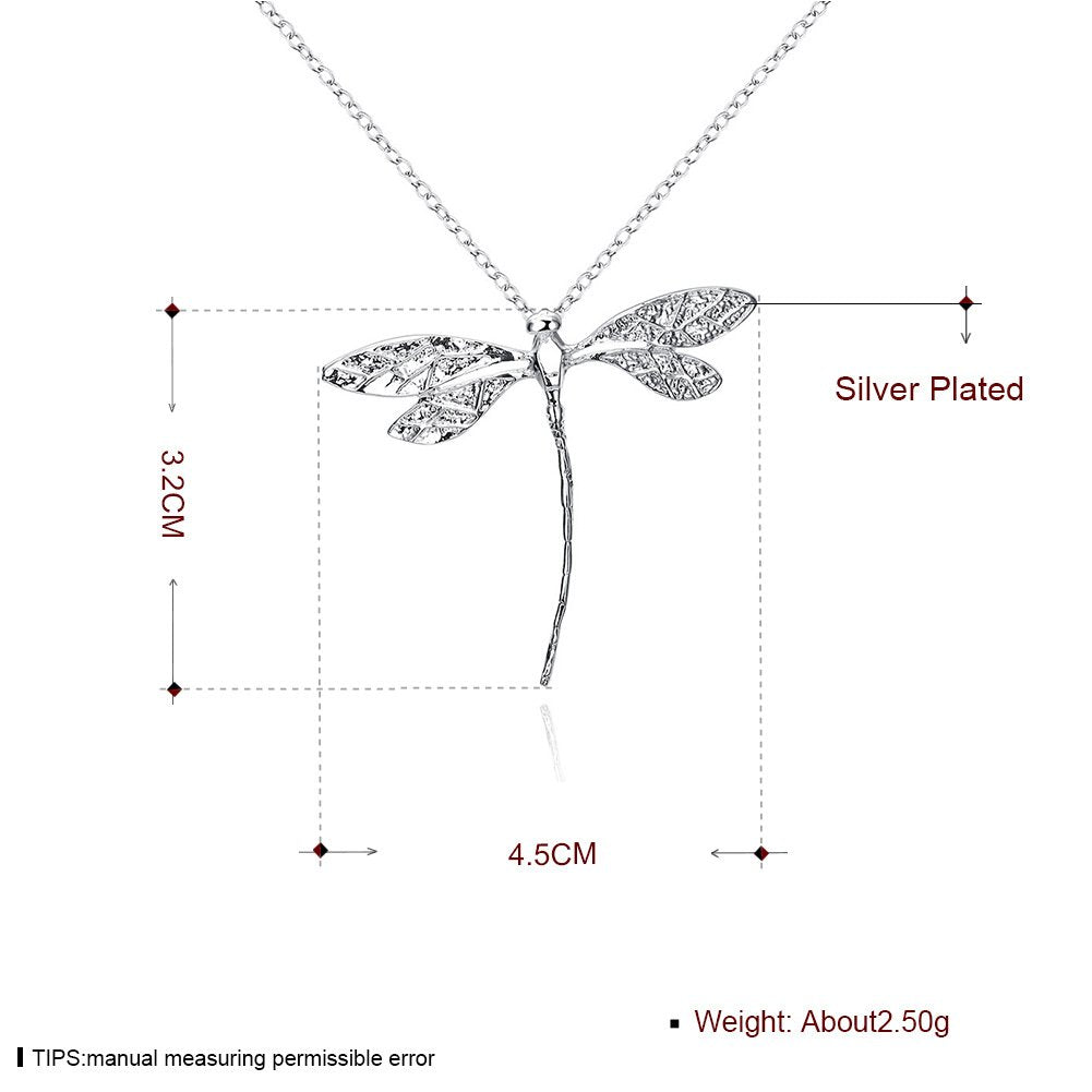 Adecco LLC New Jewelry Fashion Silver Dragonfly Necklace Pendant 18 inch Chain (dragonfly)