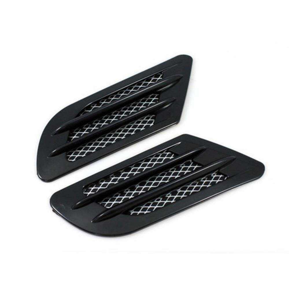 1 Pair Auto SUV Universal Car Side Mesh Vent Air Flow Fender Decoration Sticker Fit for All Car (Silver)