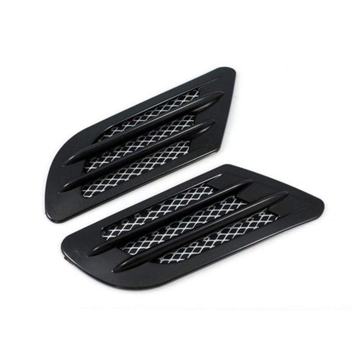 1 Pair Auto SUV Universal Car Side Mesh Vent Air Flow Fender Decoration Sticker Fit for All Car (Silver)