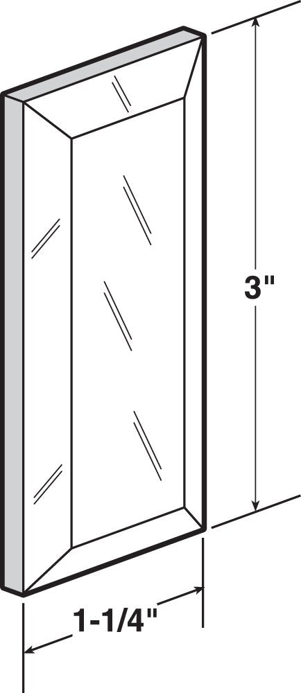 Prime-Line N 6942 3 In., Mirror Finish, Sliding Door Pull with Self Adhesive (2 Pack)